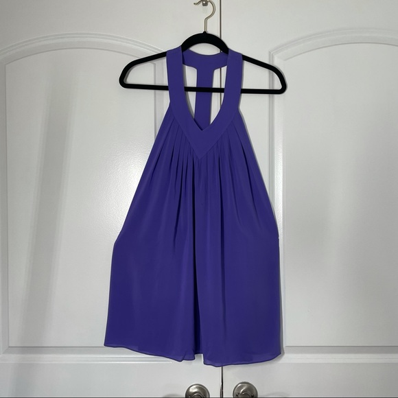 Alice+Olivia Purple Silk Racerback Mini Dress S - Picture 5 of 11